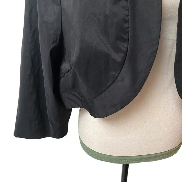Vintage Niteline Black Open Front Bolero Jacket Cropped Formal Layering Large - Picture 4 of 13